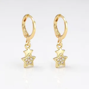 Boucles d'oreilles créoles en forme d'étoile de mer inspirée de l'océan, pendentif en cristal de Zircon suspendu pour femmes et hommes, Piercing circulaire, bijoux d'oreille 3 paires