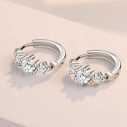 Pendientes de aro Starmoon de Plata de Ley 925, pendiente circular de cristal para mujer, joyería, regalo, fiesta de boda, compromiso