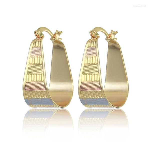 Pendientes de aro llamativos Color dorado África aros coloridos resistentes al deslustre para mujeres Huggies pendiente Piercing accesorio joyería regalo ZK40