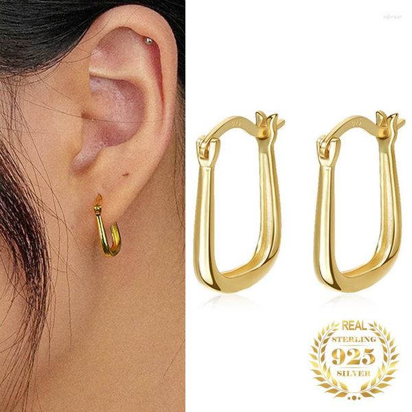 Pendientes de aro de plata esterlina 925 aros 3D joyería de moda para mujeres lindo geométrico pequeño círculo gota regalo de fiesta