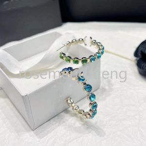 Hoop oorbellen Stud mode Crystal Earbrings vrouw luxe designer merk dubbele letter sieraden vrouwen topkwaliteit verzilverde bruiloft geschenken luxe sieraden