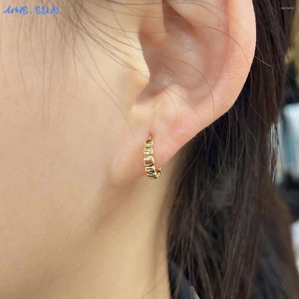 Boucles d'oreilles cerceaux Sunsll classique Classic Gold plaqué d'oreille plaqué Round trois tailles pour femmes Girl Gift Bijoux d'oreille de piercing minimaliste