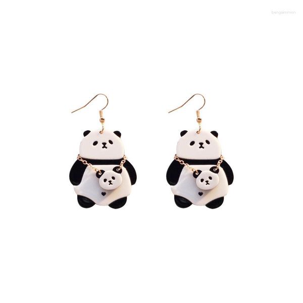 Pendientes de aro Super lindo panda gigante para mujer acrílico con un regalo de joyería de diseño dulce