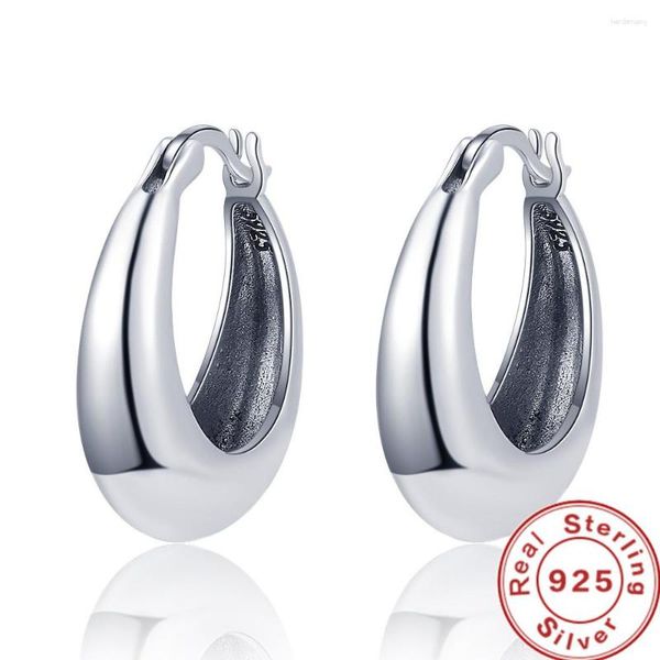 Boucles d'oreilles cerceau Suyixian réel 925 en argent Sterling lisse Vintage boucle d'oreille de haute qualité pour les femmes fête de mariage bijoux fins