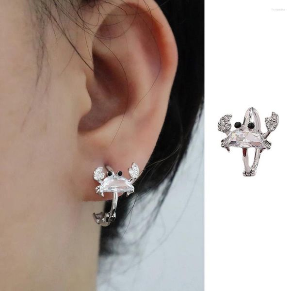 Pendientes de aro con temperamento para Mujer, Micro incrustaciones de circonita, cangrejo, Piercings, joyería exquisita para fiesta, Pendientes para Mujer 2023