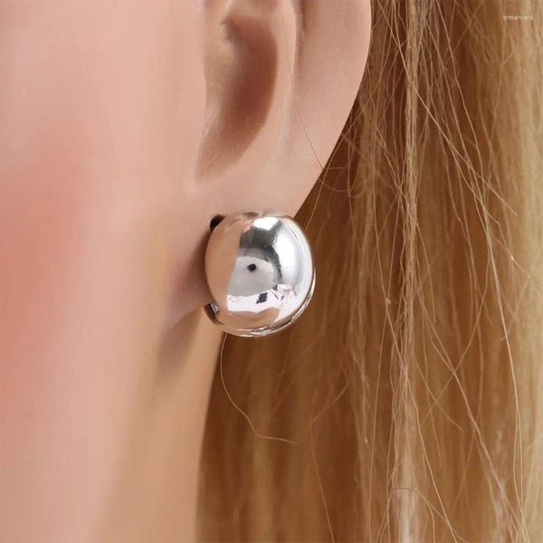 Boucles d'oreilles cerceaux Texture Ball Bright Surface géométrique rond accessoires de mode Panier Bijoux de goujon