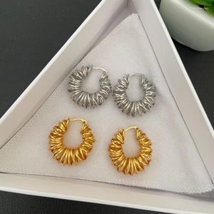 Hoop oorbellen Tijdloos Wonder Brass Swirl Geo -statement voor vrouwen Designer Jewelry Goth Top Party Ins Egirl Runway Gift Mix 6443