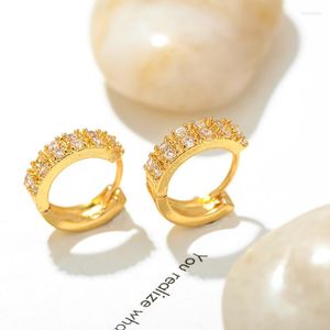 Pendientes de aro tendencia minimalista geométrico plateado 18K para mujer Vintage circonitas clip para la oreja regalo de joyería para casados accesorios Punk