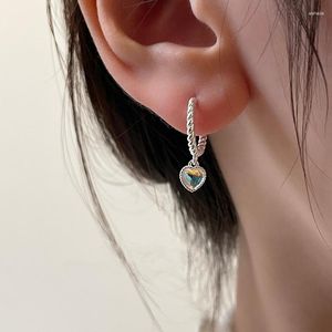 Boucles d'oreilles créoles tendance pierre de lune belle coeur boucle d'oreille à breloques pour femmes filles fête bijoux de mariage Eh2023