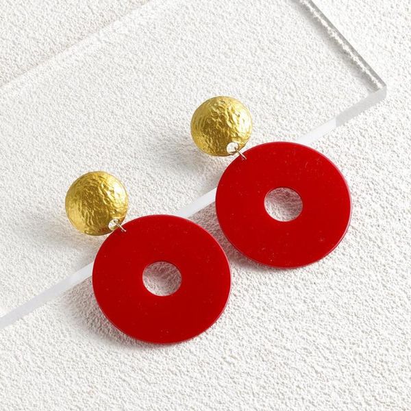 Boucles d'oreilles créoles en résine acrylique pour femmes, rondes, tendance, cercle en acétate, bijoux de mariage