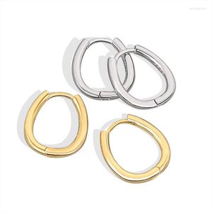 Hoepel oorbellen trendy goud / zilveren kleur eenvoudige geometrische ovaal vintage voor vrouwen cadeau drop party sieraden groothandel