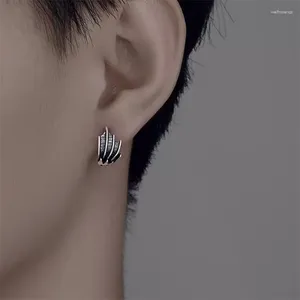 Boucles d'oreilles créoles tendance pour homme, cadeau pour petit ami, motif d'aile Vintage, bijoux en argent S925