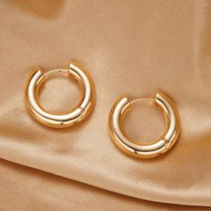 Boucles d'oreilles créoles à la mode Simple couleur or géométrique métal pour les femmes Vintage Punk rond cercle fête bijoux cadeaux