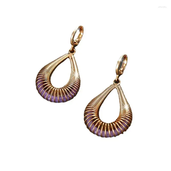 Pendientes de aro de dos tonos con forma de lágrima y circonita cúbica, joyería fina para mujeres, regalos para ella