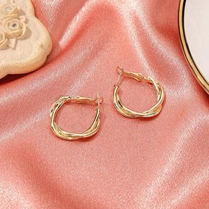 Oorringen U-magische retro gedraaide gouden kleur voor dames meisjes temperament cirkel elegante mode-sieraden accessoires