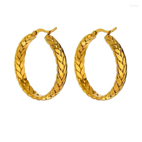 Boucles d'oreilles créoles Uhbinyca Vintage en acier inoxydable pour femmes spirale torsion à la mode couleur or boucle d'oreille Punk bijoux en gros/livraison directe