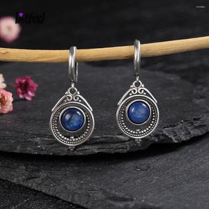 Boucles d'oreilles créoles variété de pierres précieuses cyanite naturelle en argent sterling 925 pour femmes, bijoux en labradorite fine, cadeau de fiançailles, d'anniversaire