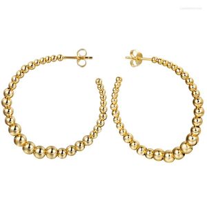 Boucles d'oreilles créoles en argent sterling S925 pour femmes, taille exagérée en or 18 carats, grande bague d'oreille, bijoux adaptés aux cadeaux de fête et nous