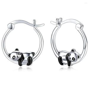 Pendientes de aro VENTFILLE, pendiente de Panda de Color plateado para mujer, regalo para niña, joyería de animales de dibujos animados, venta al por mayor