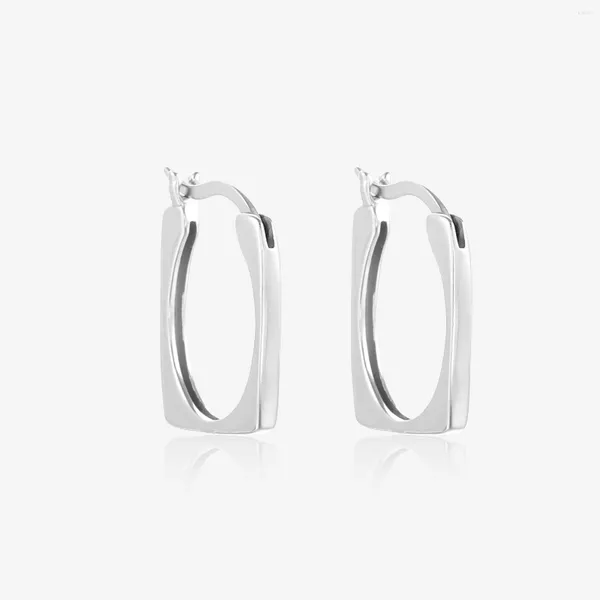 Pendientes de aro Vianrla 925 Joyas de plata esterlina Minimalista cuadrado 18k oro para mujeres logotipo láser gratis al por mayor