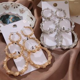 Boucles d'oreilles créoles Vintage alliage acrylique cercle grand ensemble Simple métal pour femmes mode couleur or bijoux accessoires en gros