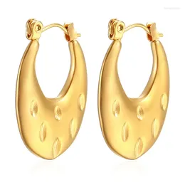 Pendientes de aro Vintage aros dorados de acero inoxidable gruesos de lujo criollo elegante moda coreana grandes Clips redondos joyería
