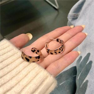 Hoop oorbellen Vintage Leopard Print Koreaanse ins geometrische hars 2022 mode sieraden vrouwen creatieve geschenken