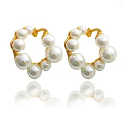 Boucles d'oreilles créoles Vintage en perles pour femmes, bijoux de perçage, mignon et doux, accessoires, Bijouterie, cadeau de l'année féminine, 2022