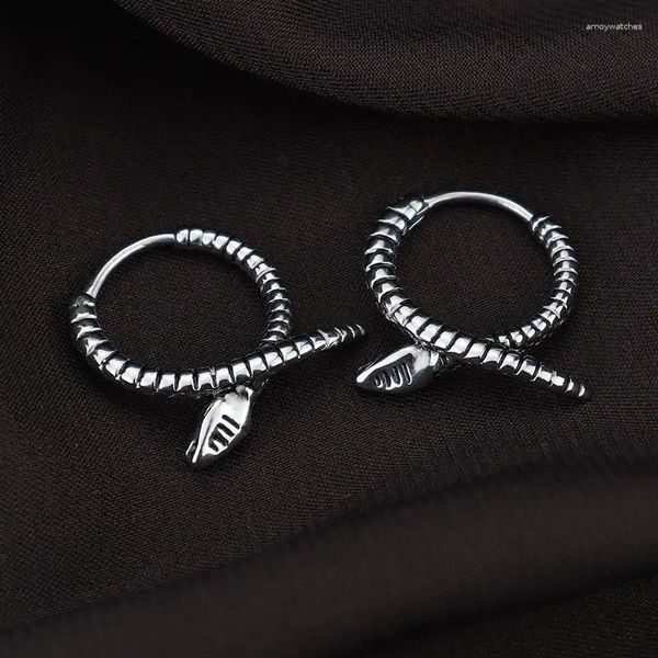 Boucles d'Oreilles Créoles Vintage Oreille de Serpent Acier Inoxydable Plaqué Argent Elégant Sexy Style Gothique Wrap Halloween Décoration Femme Accès Bijoux