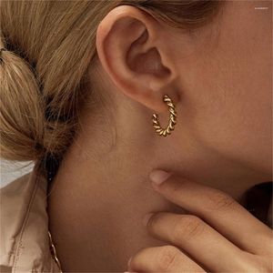 Hoop oorbellen Vintage spiraalvormige wending voor vrouwen Punk Party Trendy Gold Color Silver Jewelry Pendientes cadeau