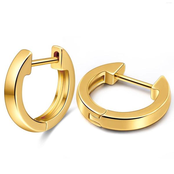 Pendientes de aro Vonmoos para mujer 14K chapado en oro real Pequeño cartílago Ear Cuff Conjunto de joyería de lujo moderno