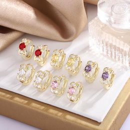 Boucles d'oreilles créoles en gros cristal Zircon fleurs anneaux femmes doux coeur perle ouverture simple réglable bijoux de mode 2023 cadeau