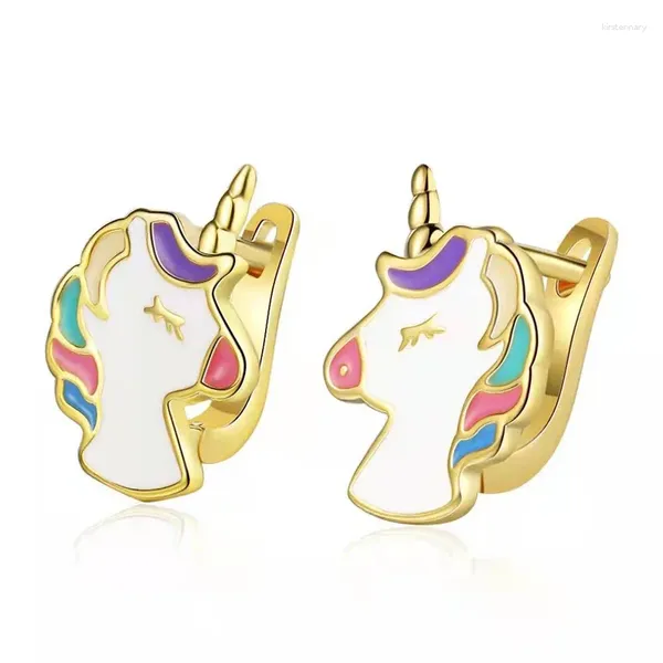 Boucles d'oreilles cerceaux en gros animal mignon pour les femmes Temperrament Horse Girls Birthday Party Fashion Bijoux Accessoires