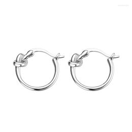 Boucles d'oreilles créoles en gros mode européenne Fine femme petite amie mère fête anniversaire mariage noël cadeau noeud 18KT or blanc