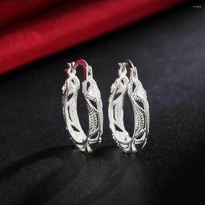 Boucles d'oreilles cerceau en gros dame 925 timbre argent femmes mariage boucle d'oreille bijoux breloques de fête mignon mode cadeau de noël agréable