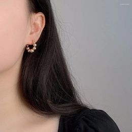 Boucles d'oreilles créoles pour femmes et filles, en alliage géométrique français, coréen, couleur or, rondes, bijoux à la mode