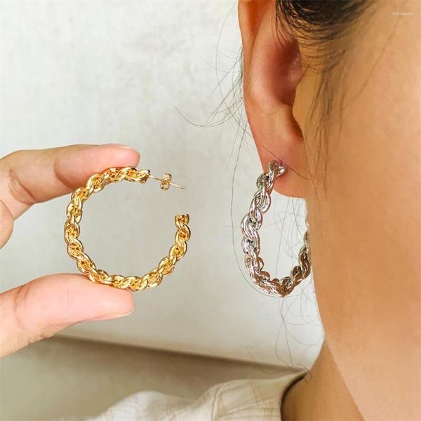 Boucles d'oreilles créoles mode féminine enveloppé boucles d'oreilles en cuivre concepteur mignon Piercing oreille accessoire charme tendance élégant bijoux circulaires