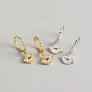 Boucles d'oreilles cerceau WTLTC personnalité délicate strass bouche 925 lèvres en argent Sterling pour les femmes 2024 petits cerceaux