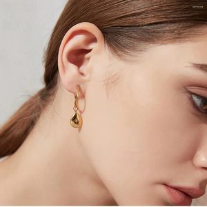 Boucles d'oreilles cerceau WTLTC français élégant goutte d'eau CZ pierre Mini étoile pour les femmes goutte minimale cercle rond cerceaux rétro bijoux