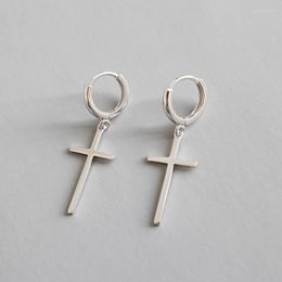 Boucles d'oreilles XIHA en argent Sterling 925, croix pour femmes et hommes, Huggie coréen, boucles d'oreilles Hip Hop Rock gothique Punk, bijoux de fête