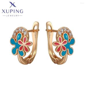 Boucles d'oreilles créoles Xuping bijoux arrivée femmes belle breloque Huggies boucle d'oreille avec couleur or X000468354