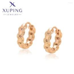 Boucles d'oreilles cerceaux xuping bijoux mode élégant forme rond gold couleur pour les femmes écoliers classiques de souhaits de souhaits 14e2412024