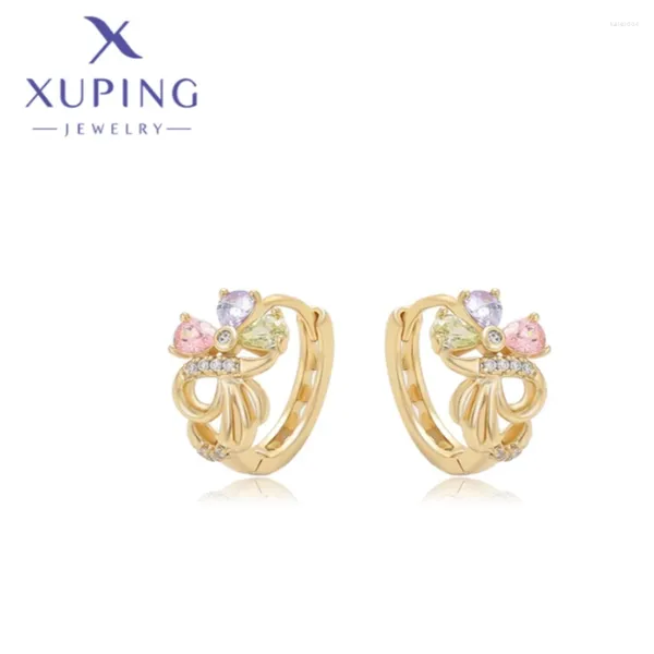 Boucles d'oreilles cerceaux xuping joelry articles de mode Cercle de mode Shape Light Gold Couleur suspendue pour femmes Girl Cadeaux de Noël x000822014