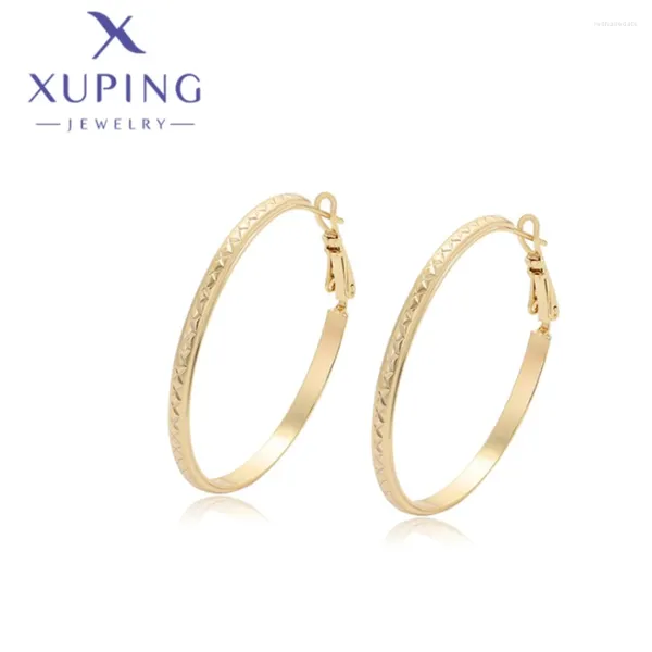 Boucles d'oreilles cerceaux xuping bijoux clair Gold Couleur Géométrie style élégant pour les femmes d'anniversaire de Noël Fête de souhaits X000884866