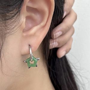 Boucles d'oreilles créoles Y2k mode corée étoile pentagonale clou pour femmes fille gothique Punk Design amovible Simple