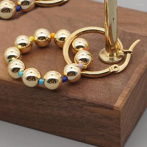Boucles d'oreilles cerceaux yastyt 4 à 8 mm perles dorées japonaises suspension de bijoux de luxe en acier inoxydable