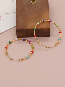 Boucles d'oreilles créoles YASTYT perle d'or colorée pour femmes en acier inoxydable 316L MGB bijoux Boho faits à la main