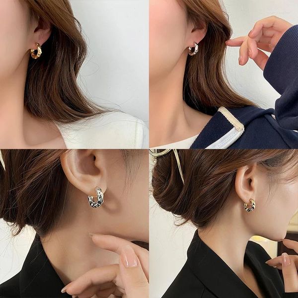 Pendientes de aro ZG, hebilla clásica de acero inoxidable para mujer, accesorios de joyería circulares pequeños y grandes de Color dorado a la moda