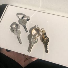 Hoop oorbellen Zipper -stijl dikke sleutel voor vrouwen 2023 trend vintage metalen punk gouden sieraden heren 2 manieren kunnen worden gedragen