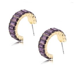 Boucles d'oreilles créoles en Zircon de Type C rond pour femmes, Designs de Niche polyvalents pour dames, pendentifs d'oreille de boule de fête, bijoux vente en gros et directe